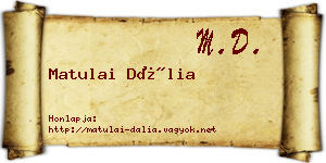 Matulai Dália névjegykártya